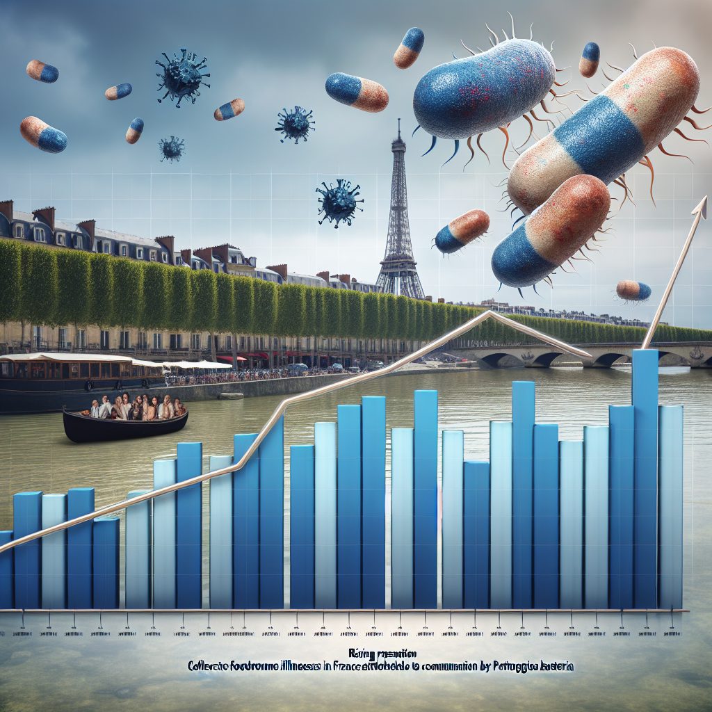 A photography of the rising trend in collective foodborne illnesses in France in 2022 due to contamination by pathogenic bacteria.