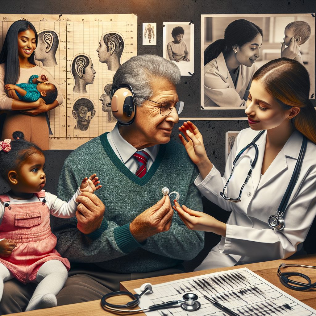 A photography of the impact of hearing impairments on daily life and the importance of early detection and intervention measures.