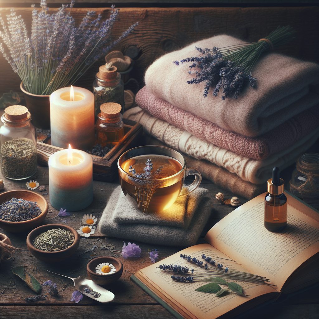 "A photography of the soothing power of natural remedies for a restful night's sleep."