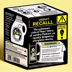 "A cautionary tale: the hidden dangers of common household products found in your laundry room, revealed in the recall of Persavon's Sensitive Notes de Fleurs Blanches laundry detergent due to allergenic concerns."