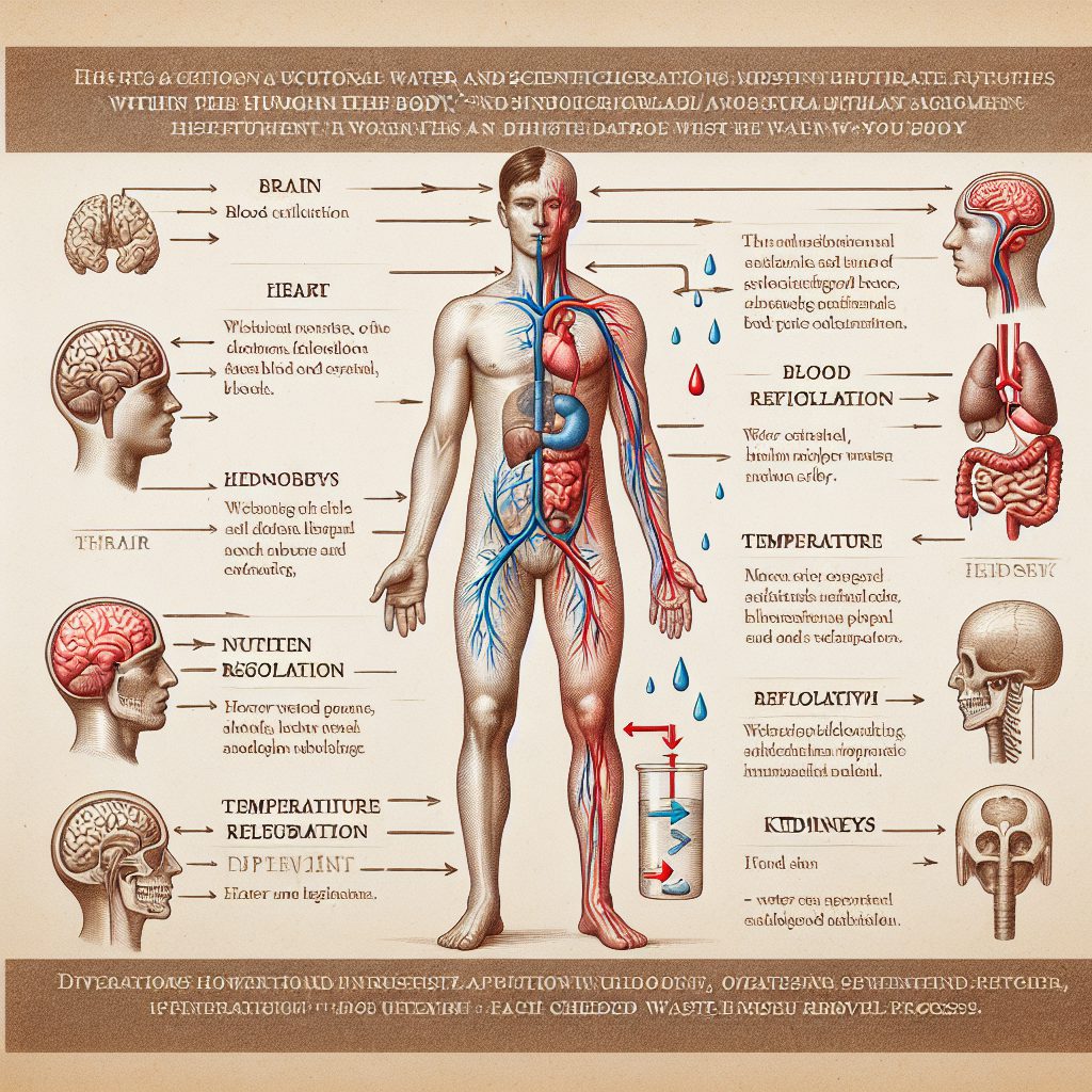 A photography of vital water functions in the human body.