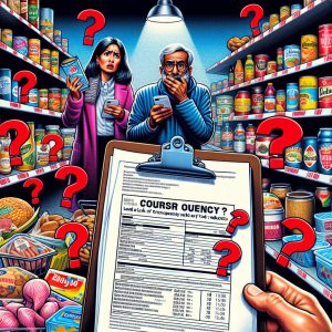 A photography of the alarming lack of transparency in the origin of food products revealed by UFC-Que Choisir's recent study.