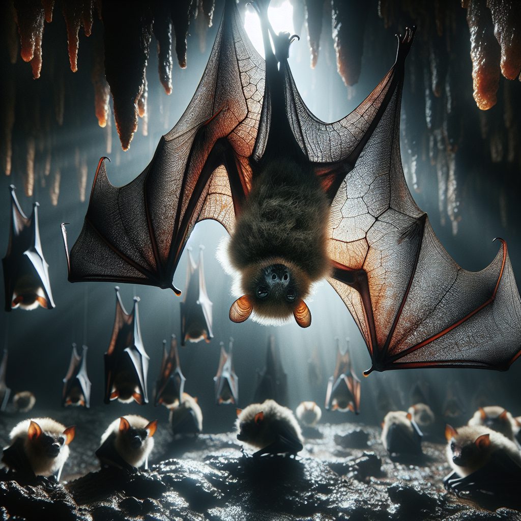 A photography of the vampire bats as potential carriers of the rabies virus in the Guyane region.