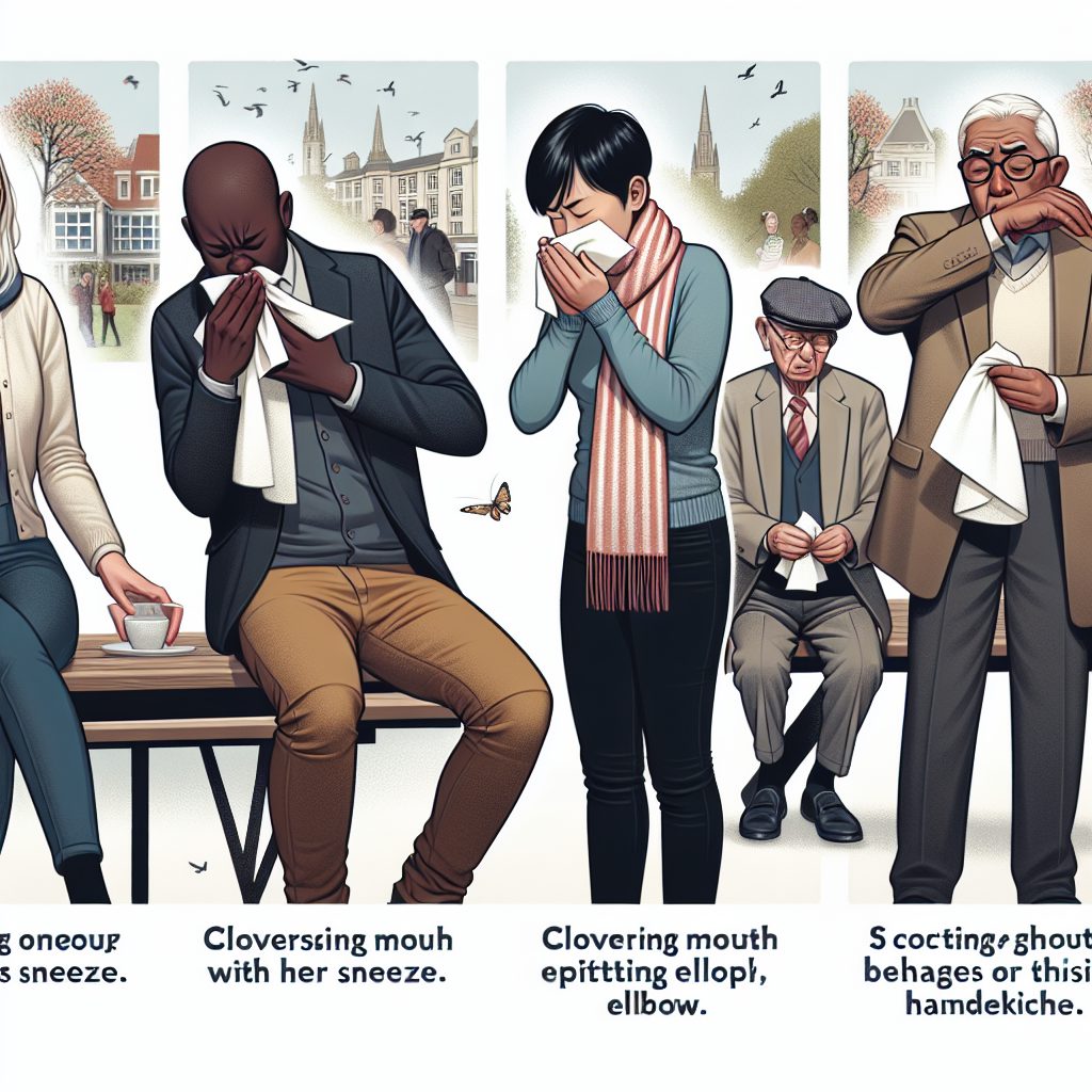 "A photography of polite gestures in times of sneezing."