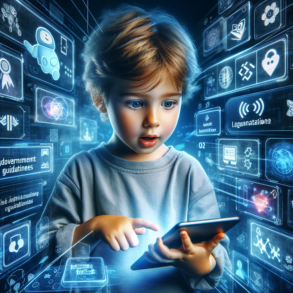 A photography of a French child engaging with digital screens in the context of new government recommendations.