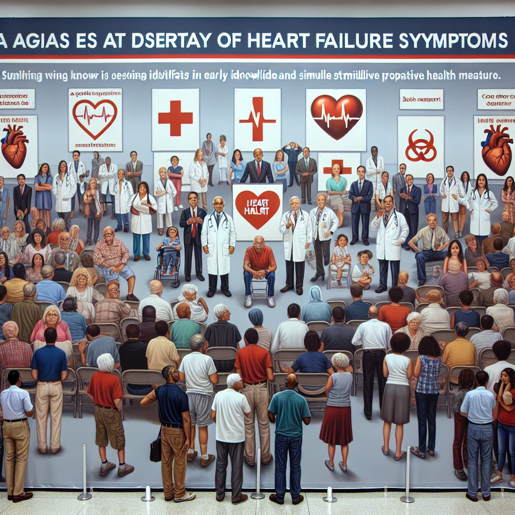 A photography of a national campaign showcasing the importance of early detection of heart failure symptoms to raise public awareness and encourage proactive healthcare initiatives.