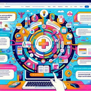 An informative and engaging illustration depicting various digital tools and resources available on a modern website for responsible alcohol consumption, including infographics and professional consultations.